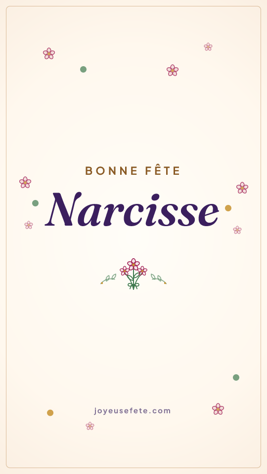 Image « Bonne fête Narcisse » au format story