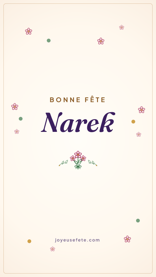Image « Bonne fête Narek » au format story