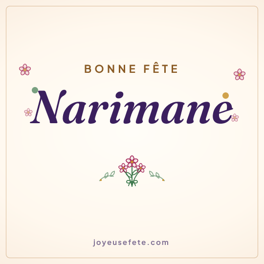 Image carrée « Bonne fête Narimane » pour WhatsApp