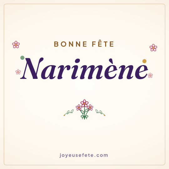 Image carrée « Bonne fête Narimène » pour WhatsApp
