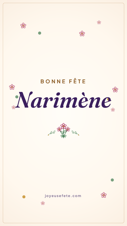 Image « Bonne fête Narimène » au format story