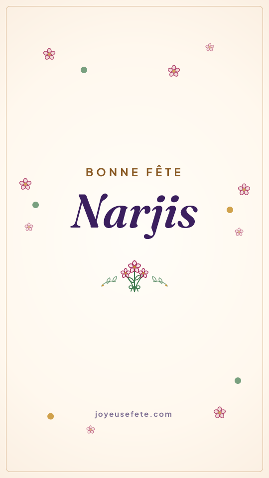 Image « Bonne fête Narjis » au format story
