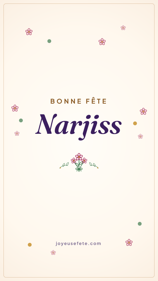 Image « Bonne fête Narjiss » au format story