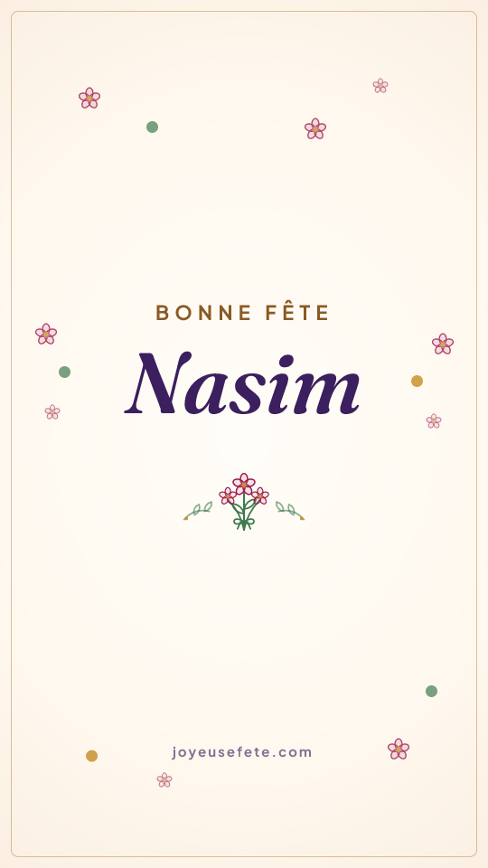 Image « Bonne fête Nasim » au format story