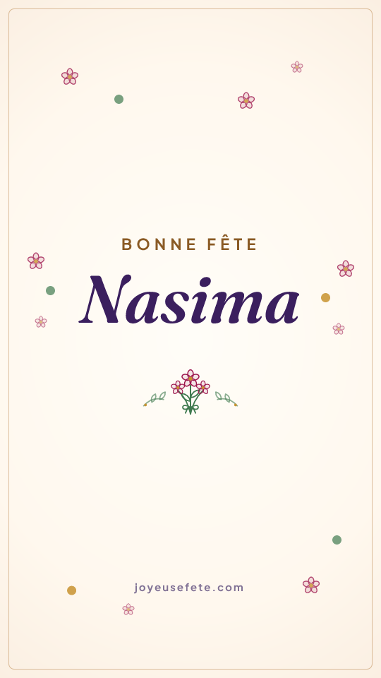 Image « Bonne fête Nasima » au format story
