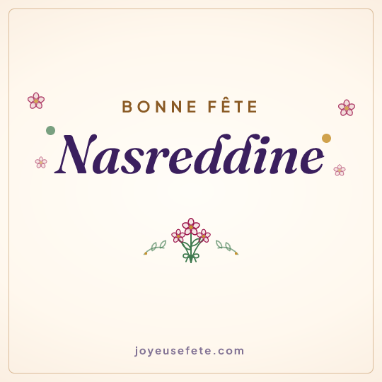 Image carrée « Bonne fête Nasreddine » pour WhatsApp