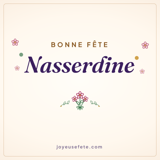 Image carrée « Bonne fête Nasserdine » pour WhatsApp