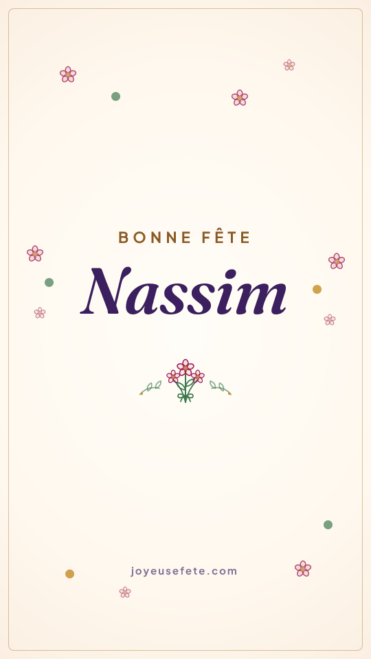Image « Bonne fête Nassim » au format story