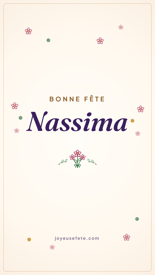 Image « Bonne fête Nassima » au format story