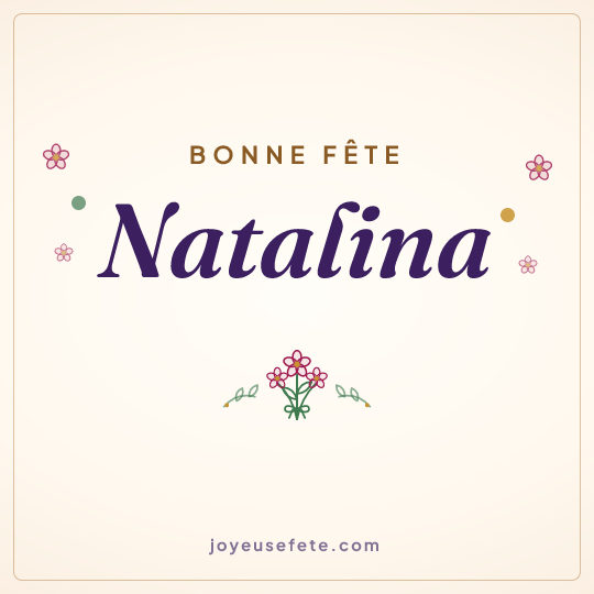 Image carrée « Bonne fête Natalina » pour WhatsApp