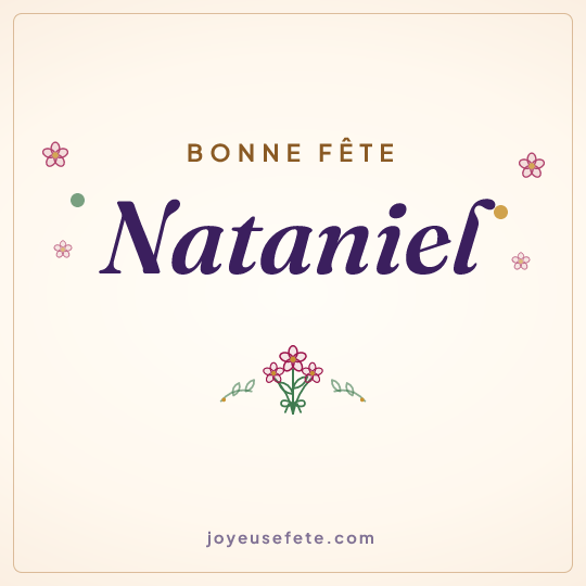 Image carrée « Bonne fête Nataniel » pour WhatsApp