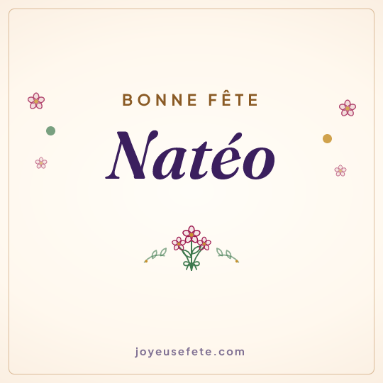 Image carrée « Bonne fête Natéo » pour WhatsApp