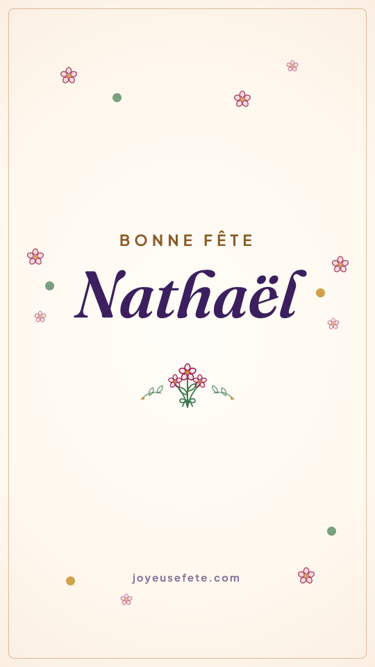 Image « Bonne fête Nathaël » au format story