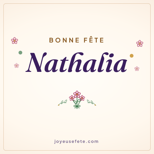 Image carrée « Bonne fête Nathalia » pour WhatsApp