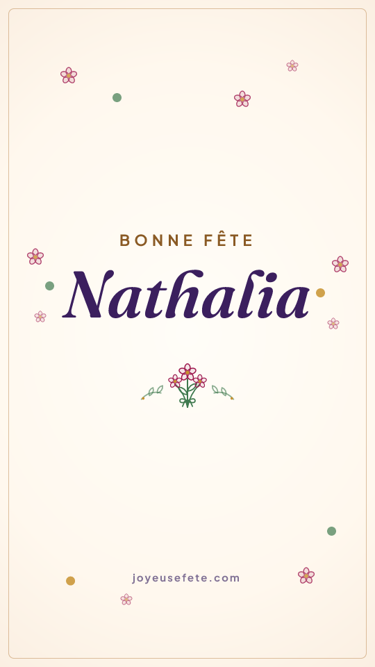 Image « Bonne fête Nathalia » au format story