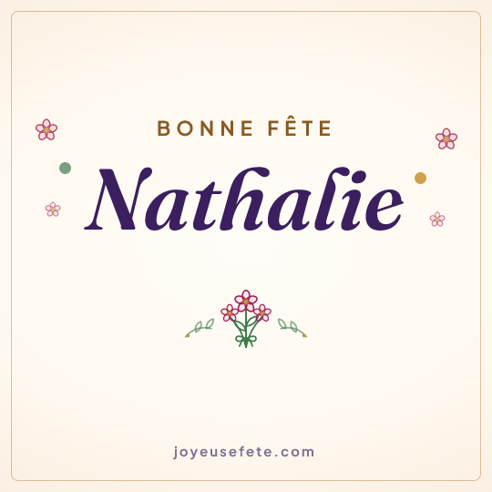 Image carrée « Bonne fête Nathalie » pour WhatsApp