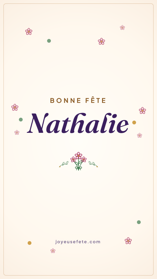 Image « Bonne fête Nathalie » au format story