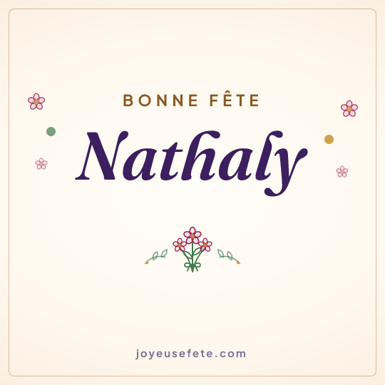 Image carrée « Bonne fête Nathaly » pour WhatsApp