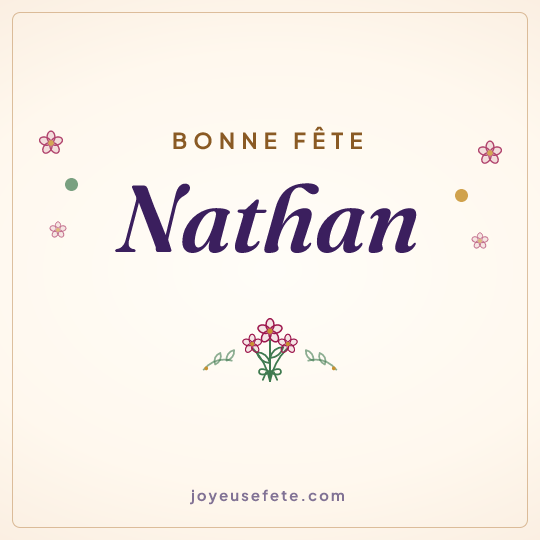 Image carrée « Bonne fête Nathan » pour WhatsApp