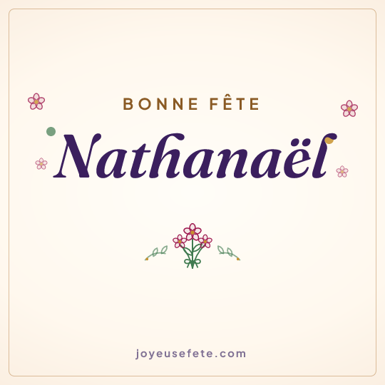 Image carrée « Bonne fête Nathanaël » pour WhatsApp