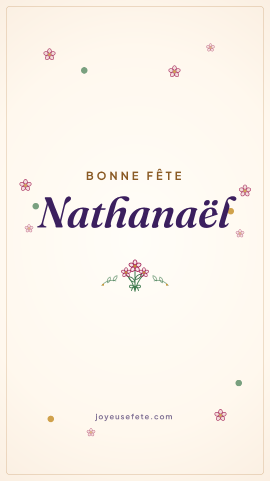 Image « Bonne fête Nathanaël » au format story