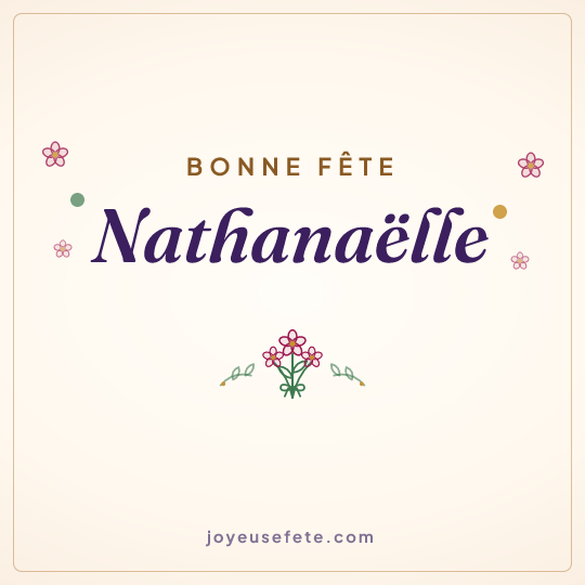 Image carrée « Bonne fête Nathanaëlle » pour WhatsApp