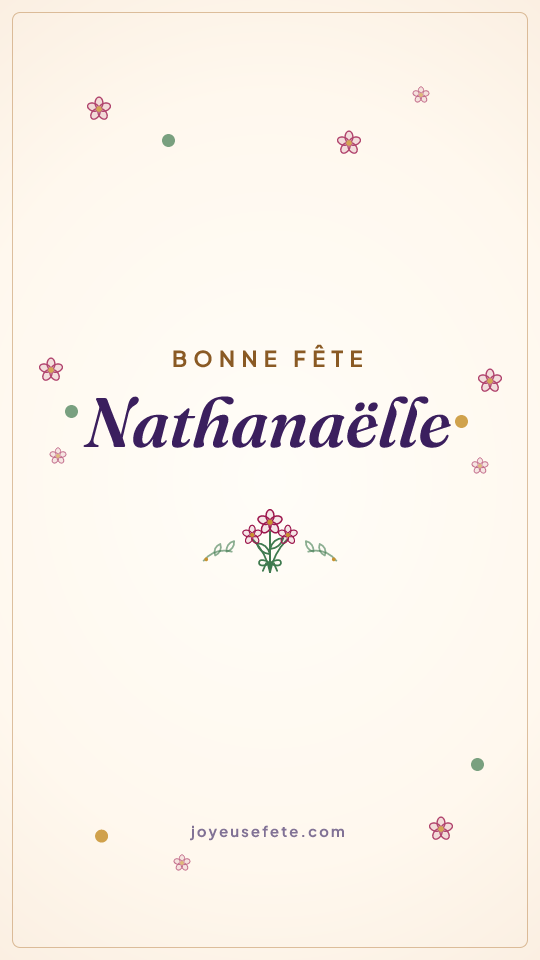 Image « Bonne fête Nathanaëlle » au format story