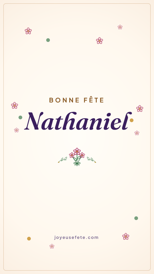 Image « Bonne fête Nathaniel » au format story