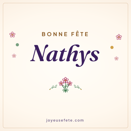 Image carrée « Bonne fête Nathys » pour WhatsApp