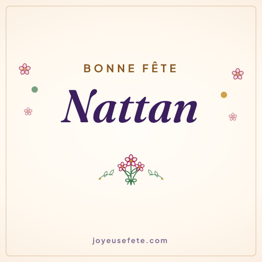 Image carrée « Bonne fête Nattan » pour WhatsApp