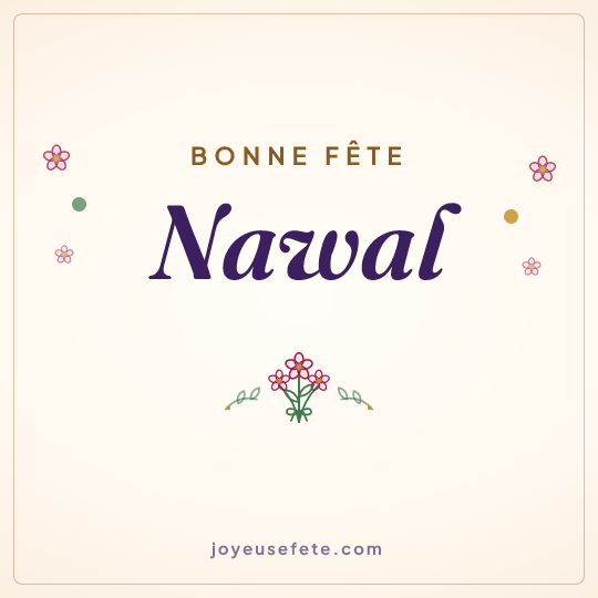 Image carrée « Bonne fête Nawal » pour WhatsApp