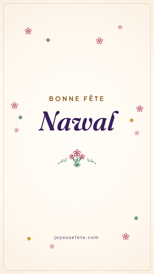 Image « Bonne fête Nawal » au format story