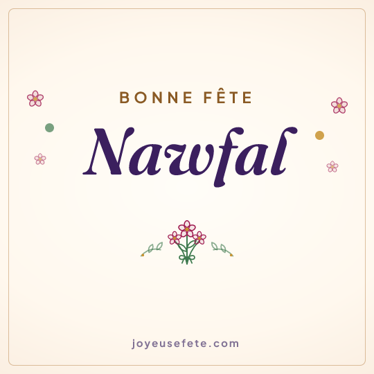 Image carrée « Bonne fête Nawfal » pour WhatsApp