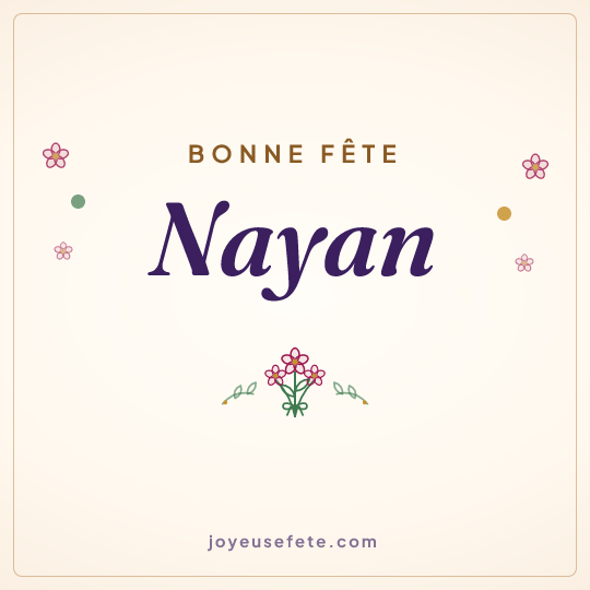 Image carrée « Bonne fête Nayan » pour WhatsApp