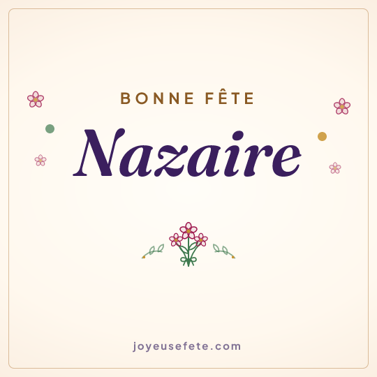 Image carrée « Bonne fête Nazaire » pour WhatsApp