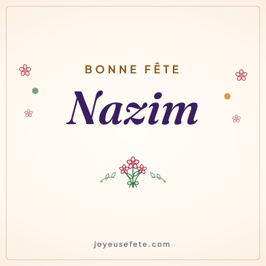 Image carrée « Bonne fête Nazim » pour WhatsApp