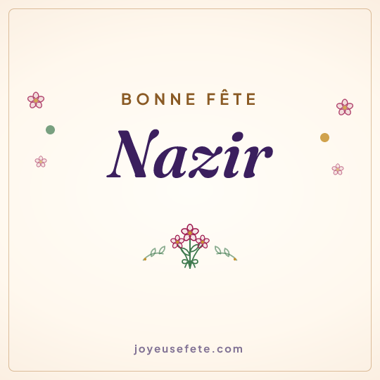 Image carrée « Bonne fête Nazir » pour WhatsApp