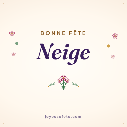 Image carrée « Bonne fête Neige » pour WhatsApp