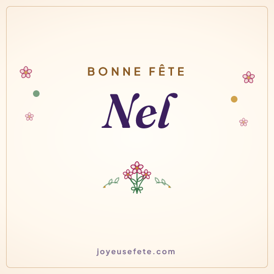 Image carrée « Bonne fête Nel » pour WhatsApp