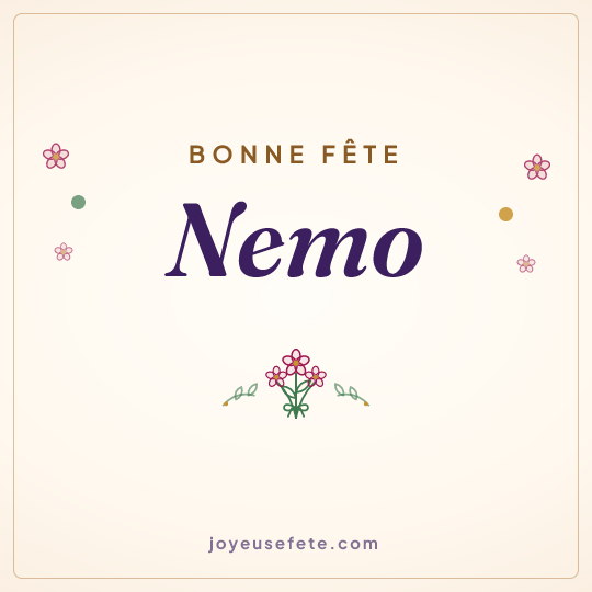 Image carrée « Bonne fête Nemo » pour WhatsApp