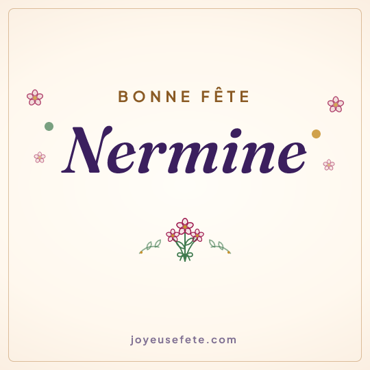 Image carrée « Bonne fête Nermine » pour WhatsApp