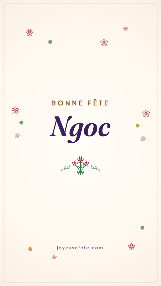 Image « Bonne fête Ngoc » au format story