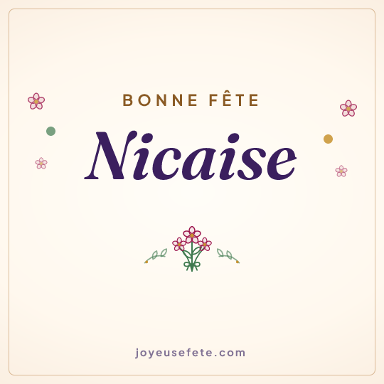 Image carrée « Bonne fête Nicaise » pour WhatsApp