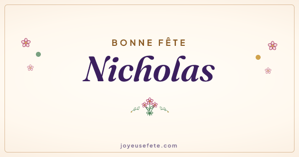Image « Bonne fête Nicholas » au format large
