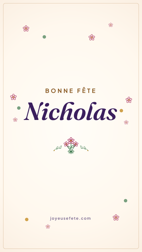 Image « Bonne fête Nicholas » au format story