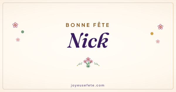 Image « Bonne fête Nick » au format large