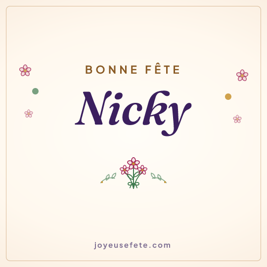 Image carrée « Bonne fête Nicky » pour WhatsApp