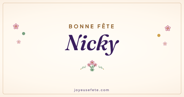 Image « Bonne fête Nicky » au format large