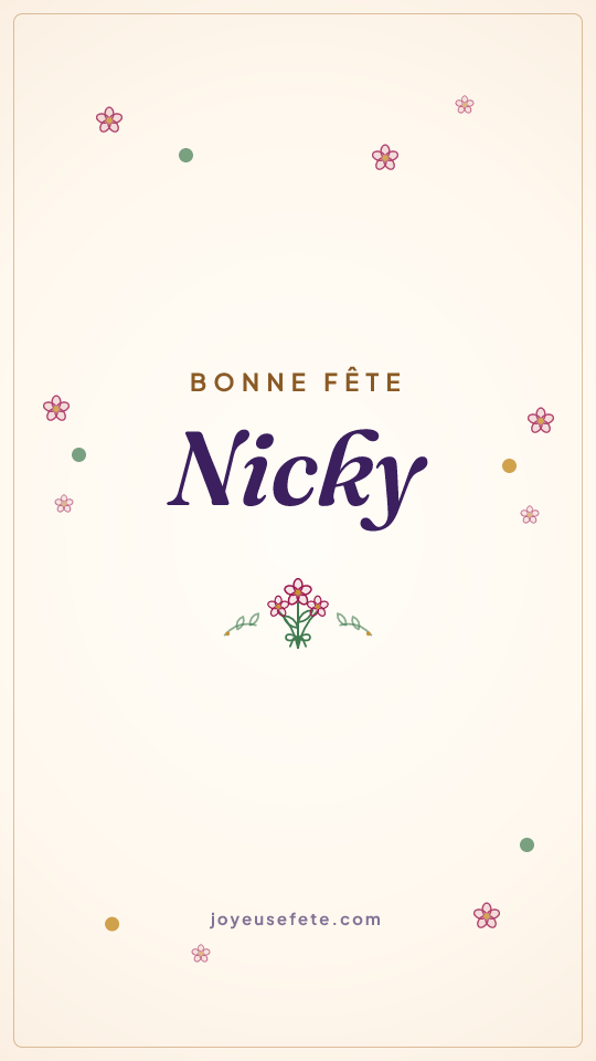 Image « Bonne fête Nicky » au format story