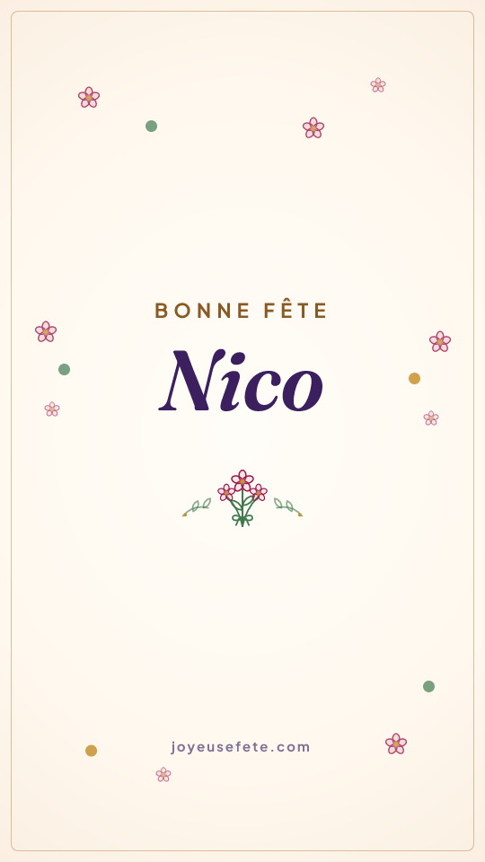 Image « Bonne fête Nico » au format story